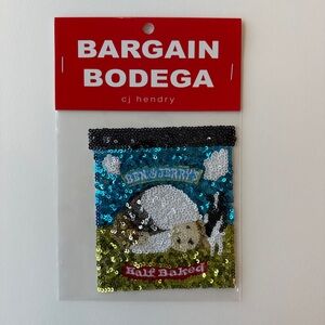 CJ Hendry Bargain Bodega Ben and Jerry’s Half Baked sequin patch